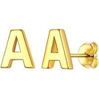 Los mejores  - Letras Iniciales Pendientes Hipoalergénicos para Mujeres Plata de Ley 925 Joyería Decorativa de Orejas de Muchachas 26…